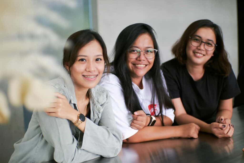group of girls with braces